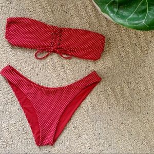 ROXY American beauty bikini bandeau cheeky bottoms